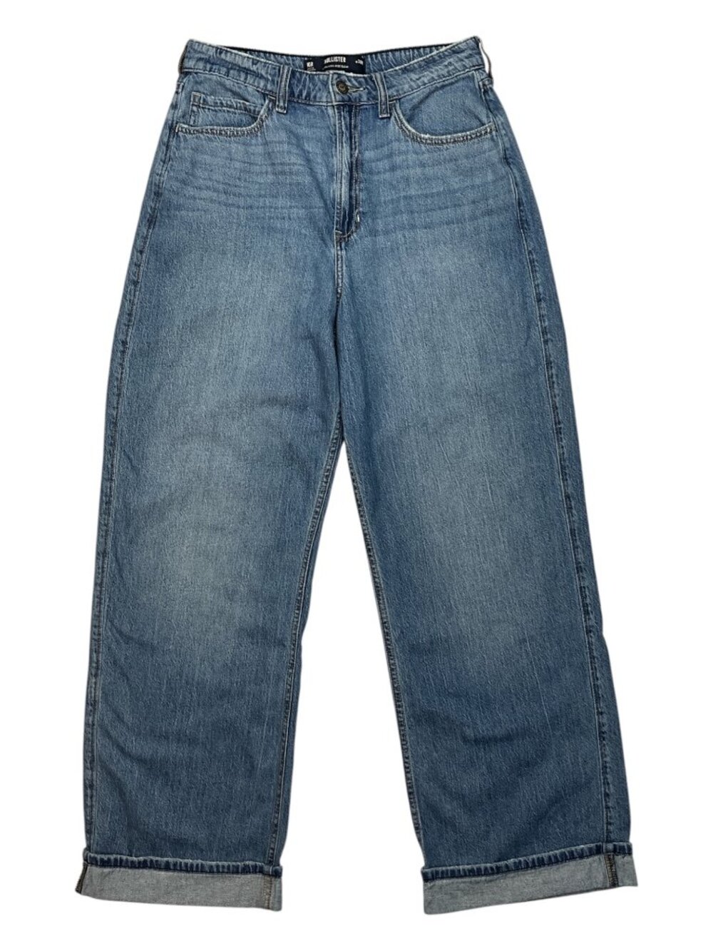 Hollister Ultra High Rise Baggy Lightweight Collection Jeans 10R Cuffed